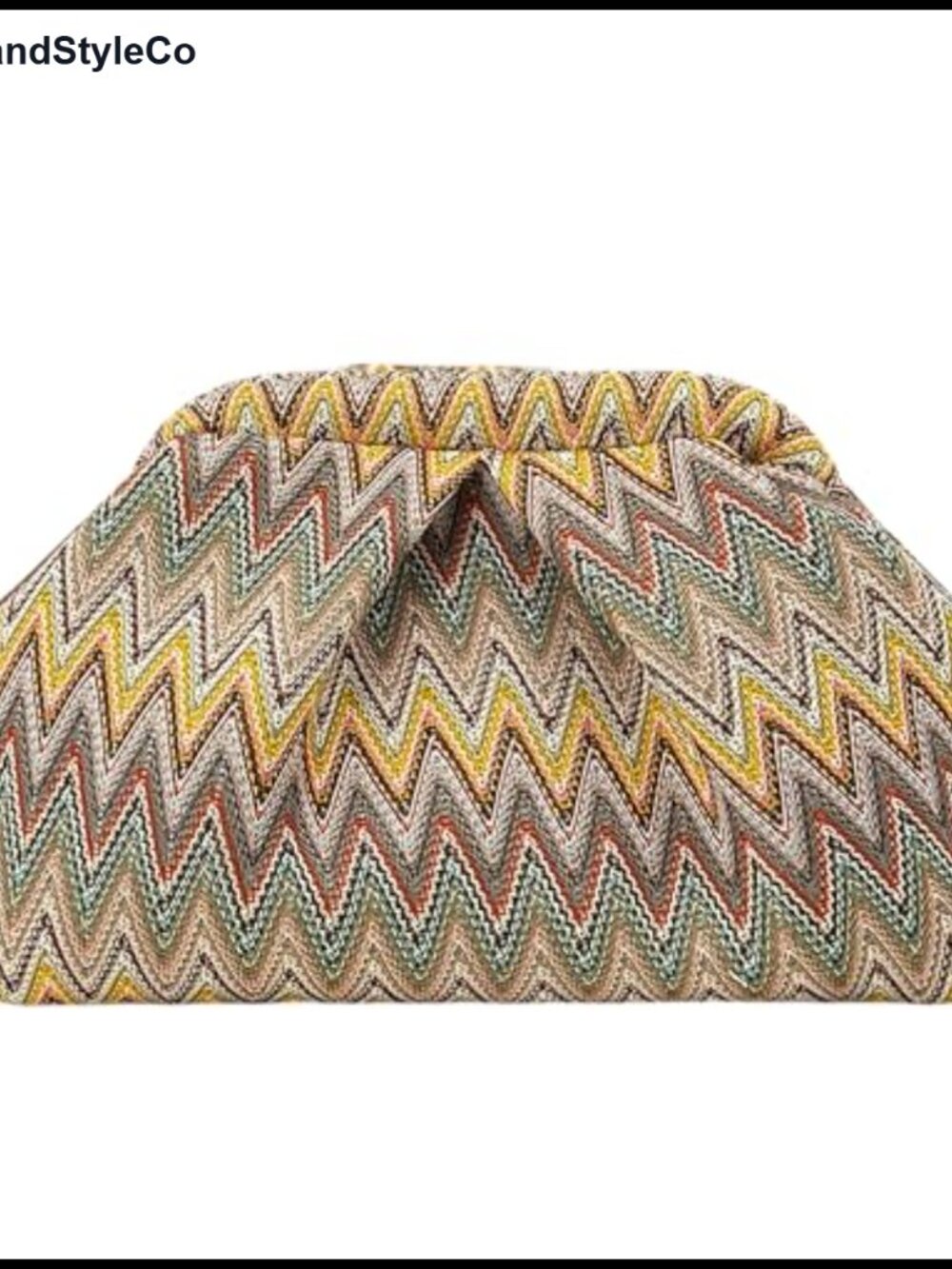 Moroccan Chevron Cloud Clutch Evening Bag Hinged Frame